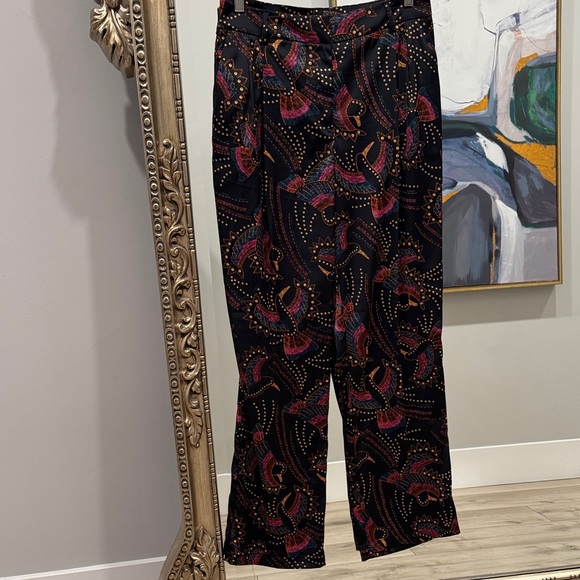House of Harlow 1960 Black and Multicolor toucan pants - Picture 3 of 11